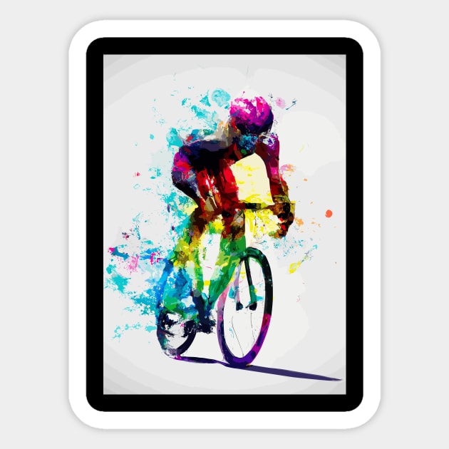 Racing Bike Cyclist Rainbow Sticker by maxcode